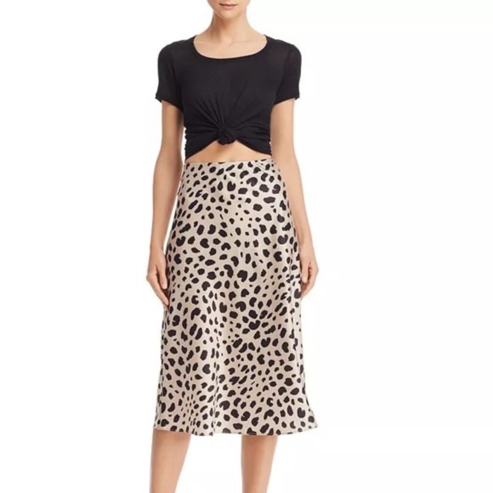 Aqua cheetah midi skirt